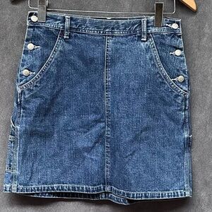 Vintage carpenter denim mini skirt with buttons on the side Limited jeans